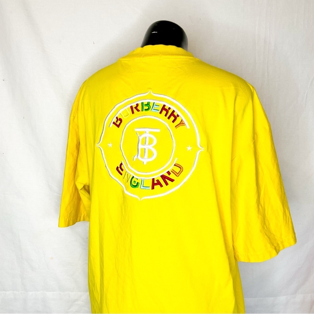 BURBERRY London England TB Monogram Tee | Yellow | Embroidered Logo | Size M